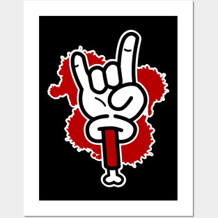 Metal hand Sign of the horns Posters and Art